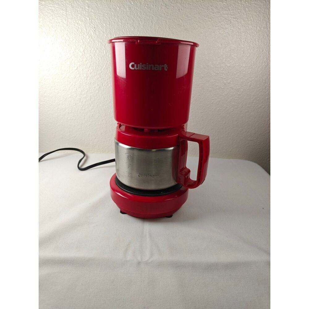 Cuisinart DCC-450R 4-Cup Red Coffeemaker with Stainless Steel Carafe